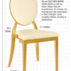 Gold Resin OZ Chair with Ivory Vinyl Seat and Removable Ivory Vinyl Back