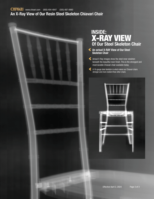 Resin Steel Skeleton Chiavari Chair XRay View