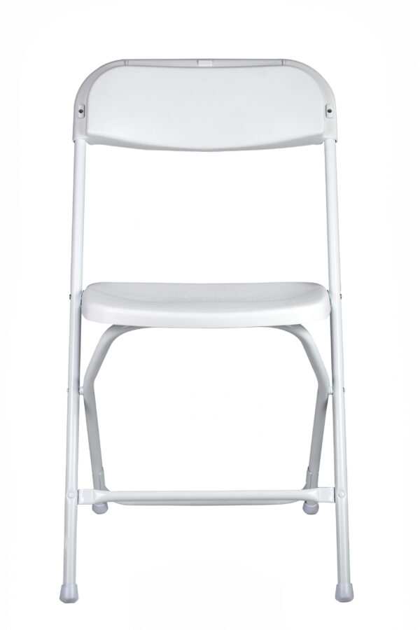 White Folding Chair (Steel-Poly Chair) by Chiavari CFPW-AX-T