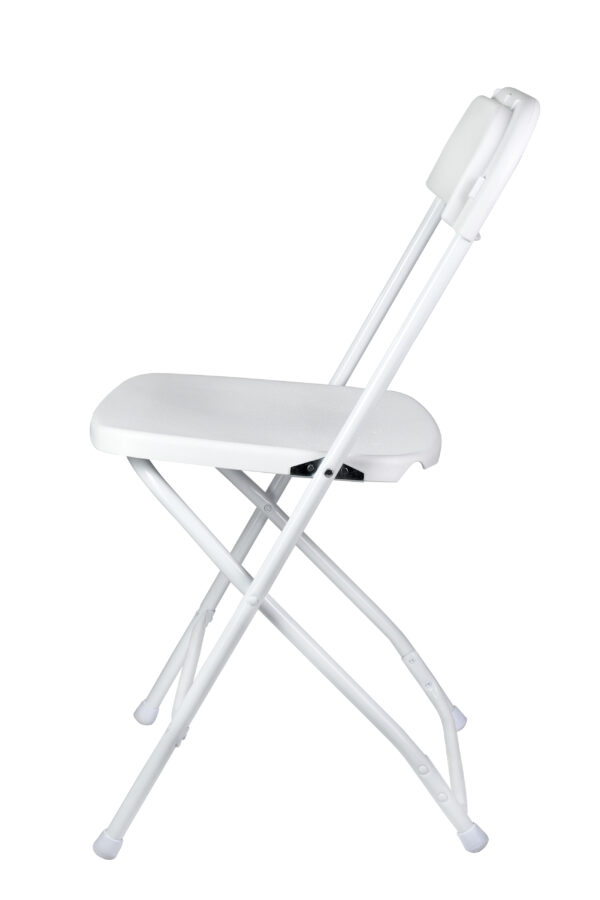 White Folding Chair (Steel-Poly Chair) by Chiavari CFPW-AX-T