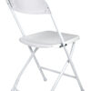 White Folding Chair (Steel-Poly Chair) by Chiavari CFPW-AX-T