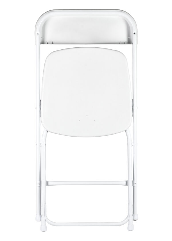 White Folding Chair (Steel-Poly Chair) by Chiavari CFPW-AX-T