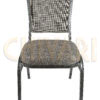 Charcoal Grey Fabric on Silver Vein Frame Crown Banquet Chair Front CQCFG-ZF-T