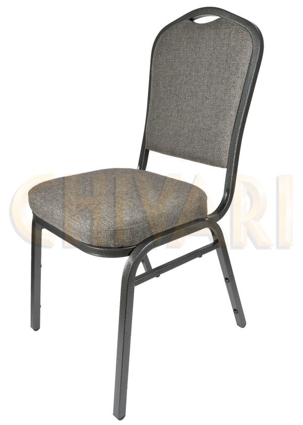 Charcoal Grey Fabric on Silver Vein Frame Crown Banquet Chair Left1 CQCFG-ZF-T