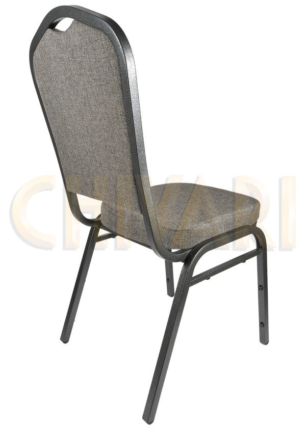 Charcoal Grey Fabric on Silver Vein Frame Crown Banquet Chair Right2 CQCFG-ZF-T