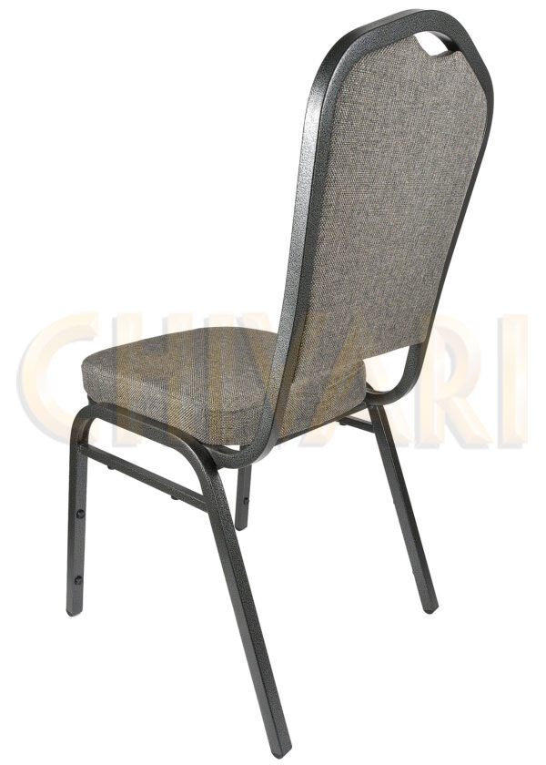 Charcoal Grey Fabric on Silver Vein Frame Crown Banquet Chair Left2 CQCFG-ZF-T