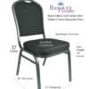 Banquet Chair - Crown | Black Fabric on Silver Vein Frame CQCFB-ZF-T