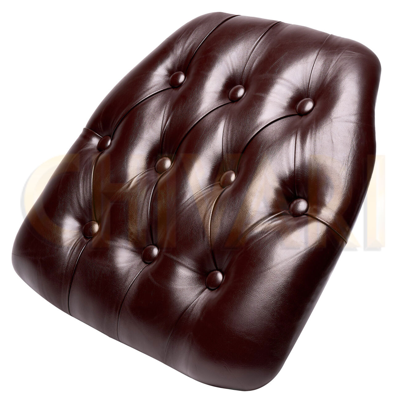 Cushion Chiavari Vinyl Tuft Panel Back - Brown Right CUSHPANVINTUFTBRN-AX-T