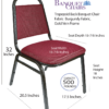 Burgundy Fabric on Gold Vein Frame Trapezoid Banquet Chair CQTFBU-ZF-T