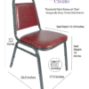 Burgundy Vinyl on Silver Vein Frame Trapezoid Banquet Chair CQTVBU-ZF-T