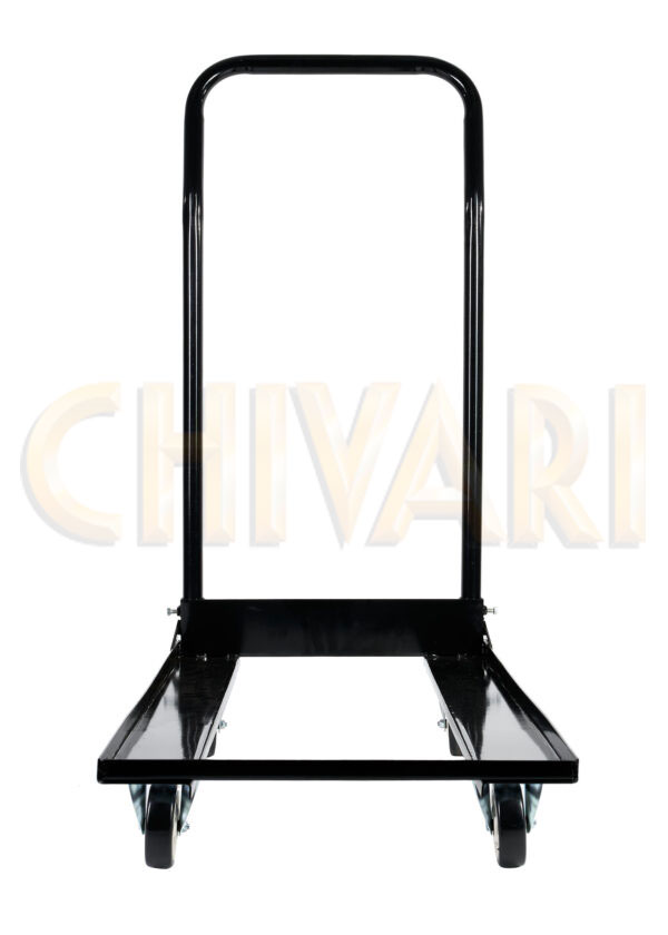 Steel Folding Chair Cart by Chivari, for Poly & Resin Folding Chairs CART100-AX-T Front