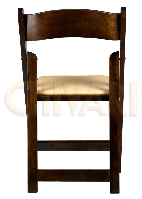 Fruitwood ToughWood Folding Chair with Tan Padded Seat by Chivari FWF-TAN-AX-T 06