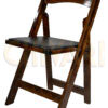 Fruitwood ToughWood Folding Chair with Black Padded Seat CFWF-BLK-AX-T