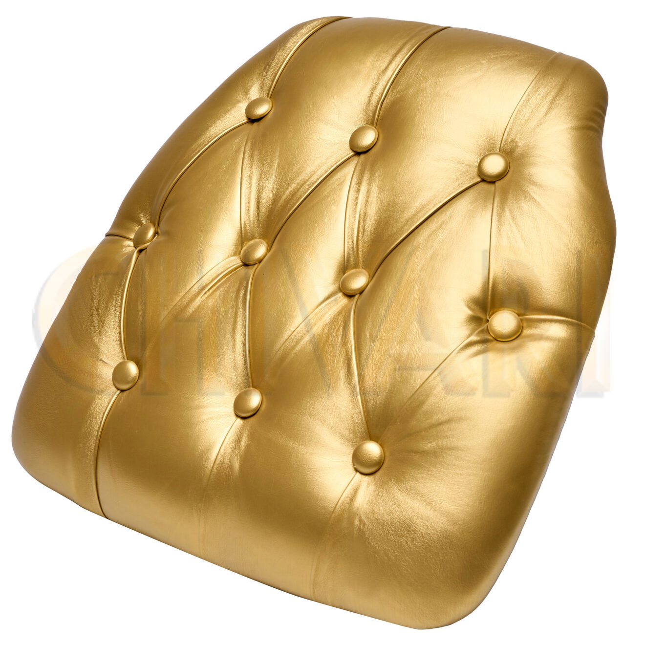 Cushion Chiavari Vinyl Tuft Panel Back - Gold Left CUSHPANVINTUFTGLD-AX-T