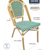 Ivory & Green Armless French Bistro Patio Dining Chair by Chivari CBTIV-ZG-T