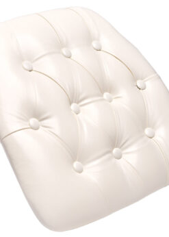 White 1.75″ Thick Vinyl Tufted Panel Chiavari Chair Cushion CUSHPANVINTUFTWHI-AX-T