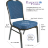 Banquet Chair - Crown | Navy Blue Fabric with Gold Dots on Gold Vein Frame CQCFBLUD-ZF-T