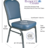 Banquet Chair - Crown | Navy Blue Vinyl on Silver Vein Frame CQCVBLU-ZF-T