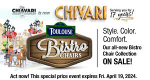 Toulouse Bistro Chairs - Style Color and Comfort. All new Bistro Chair Collection