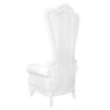 Throne Chair, Wood, White Frame, White Vinyl Cushions CTWWW-ZG-T