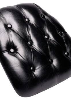 Black 1.75″ Thick Vinyl Tufted Panel Chiavari Chair Cushion CUSHPANVINTUFTBLA-AX-T