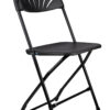 Black Fan Back Folding Chair (Steel-Poly Chair) by Chiavari CFPB-FAN-CX-T