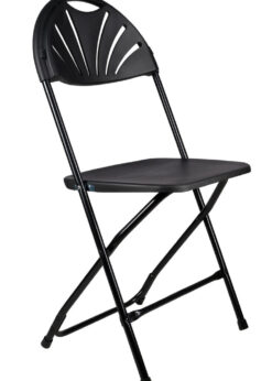 Black Fan Back Folding Chair (Steel-Poly Chair) by Chiavari CFPB-FAN-CX-T