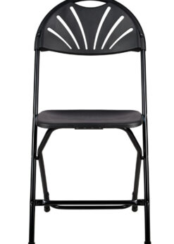 Black Fan Back Folding Chair (Steel-Poly Chair) by Chiavari CFPB-FAN-CX-T 2