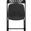 Black Fan Back Folding Chair (Steel-Poly Chair) by Chiavari CFPB-FAN-CX-T