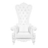 Throne Chair, Wood, White Frame, White Vinyl Cushions CTWWW-ZG-T