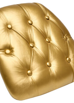 Gold 1.75″ Thick Vinyl Tufted Panel Chiavari Chair Cushion by Chivari CUSHPANVINTUFTGLD-AX-T