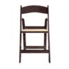 Fruitwood Resin WoodGrain Folding Chair with Tan Cushion CFRFB-I-AX-T