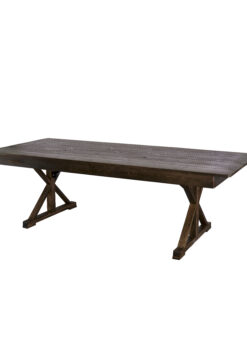 Fruitwood 8 Foot (96″ x 40″) Rectangle Farmhouse Table TFARMRT9640-FRUITWOOD-X-LEG-AX-T