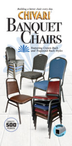 Chivari Banquet Chairs featuring Crown Back and Trapezoid Back Styles