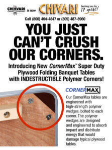 CornerMax Folding Tables - Introducing CornerMax SuperDuty Plywood Folding Banquet Tables with indestructible Polymer Corners!