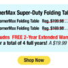 CornerMax SuperDuty Folding Tables - 96