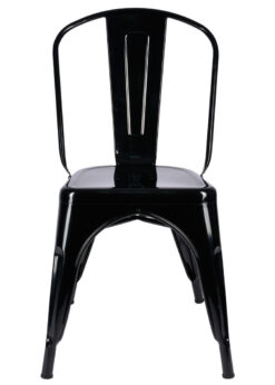 Black Hi Gloss Steelix Tolix Style Metal Restaurant Chair – Ships Fully Assembled CTMB-AX-T