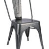 Charcoal Grey Hi Gloss Steelix Tolix Style Metal Restaurant Chair - Ships Fully Assembled CTMCH-AX-T