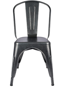 Charcoal Grey Hi Gloss Steelix Tolix Style Metal Restaurant Chair - Ships Fully Assembled CTMCH-AX-T