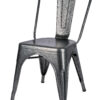 Charcoal Grey Hi Gloss Steelix Tolix Style Metal Restaurant Chair - Ships Fully Assembled CTMCH-AX-T