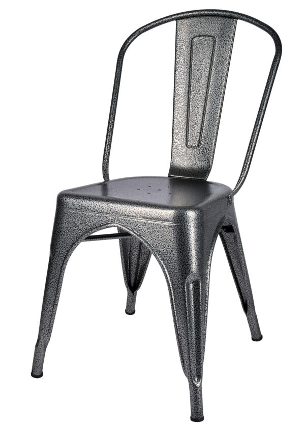 Charcoal Grey Hi Gloss Steelix Tolix Style Metal Restaurant Chair - Ships Fully Assembled CTMCH-AX-T