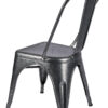 Charcoal Grey Hi Gloss Steelix Tolix Style Metal Restaurant Chair - Ships Fully Assembled CTMCH-AX-T