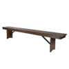 Fruitwood 8 Foot (96″ x 12″) Rectangle Farmhouse Table Bench TFARM-BENCH-9612-FRTWD-AX-T