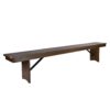 Fruitwood 8 Foot (96″ x 12″) Rectangle Farmhouse Table Bench TFARM-BENCH-9612-FRTWD-AX-T