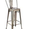 GunMetal Hi Gloss Steelix Tolix Style Metal Barstool with Back BTBMGU-AX-T