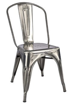 Polished Gunmetal Hi Gloss Steelix Tolix Style Metal Restaurant Chair – Ships Fully Assembled CTMGU-AX-T