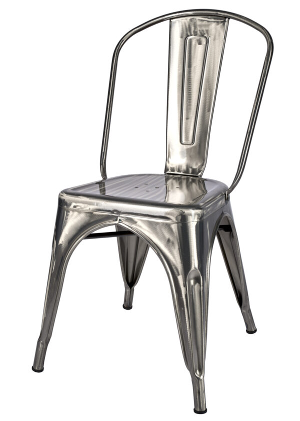 Polished Gunmetal Hi Gloss Steelix Tolix Style Metal Restaurant Chair – Ships Fully Assembled CTMGU-AX-T