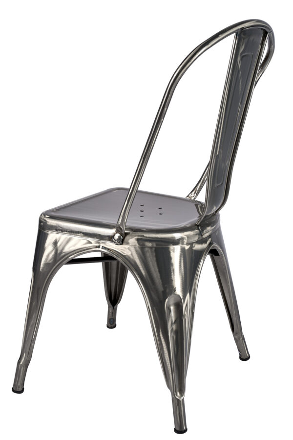 Polished Gunmetal Hi Gloss Steelix Tolix Style Metal Restaurant Chair – Ships Fully Assembled CTMGU-AX-T