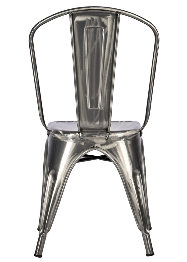 Polished Gunmetal Hi Gloss Steelix Tolix Style Metal Restaurant Chair – Ships Fully Assembled CTMGU-AX-T