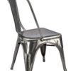 Polished Gunmetal Hi Gloss Steelix Tolix Style Metal Restaurant Chair – Ships Fully Assembled CTMGU-AX-T